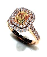 Anello Sommer Gioielli Donna Fancy Color in Oro rosa Diamante FANCY YELLOW CT 0.82 + 1.03 F/VS